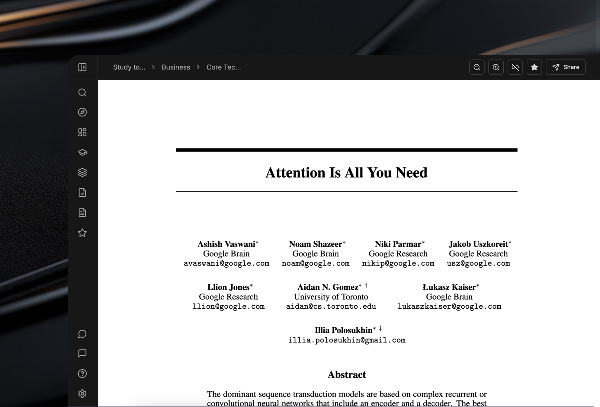 Course files viewer for study materials